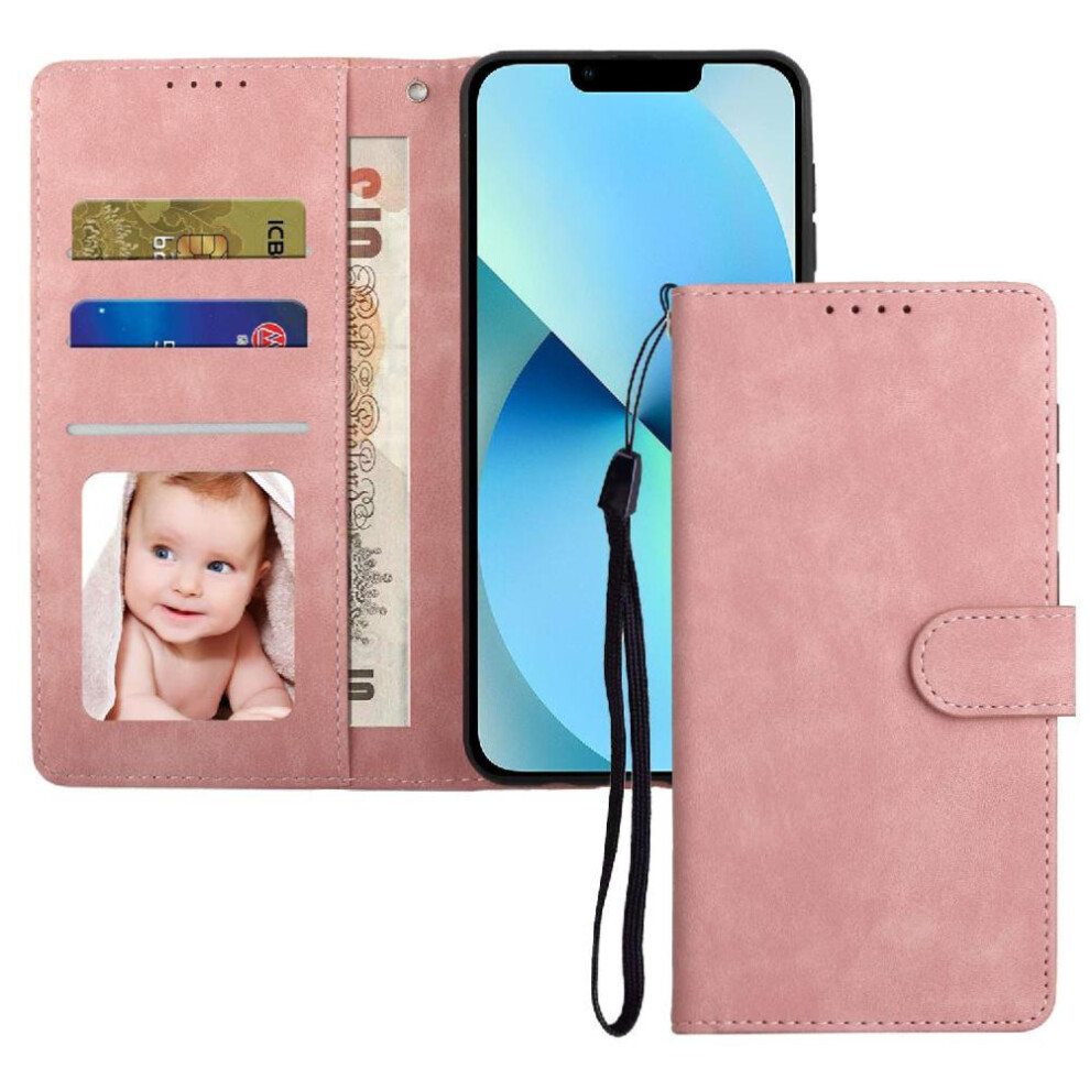 (Pink) Flip Case For Iphone 13 Mini Flip Shockproof Premium Wallet Pink 764549416561