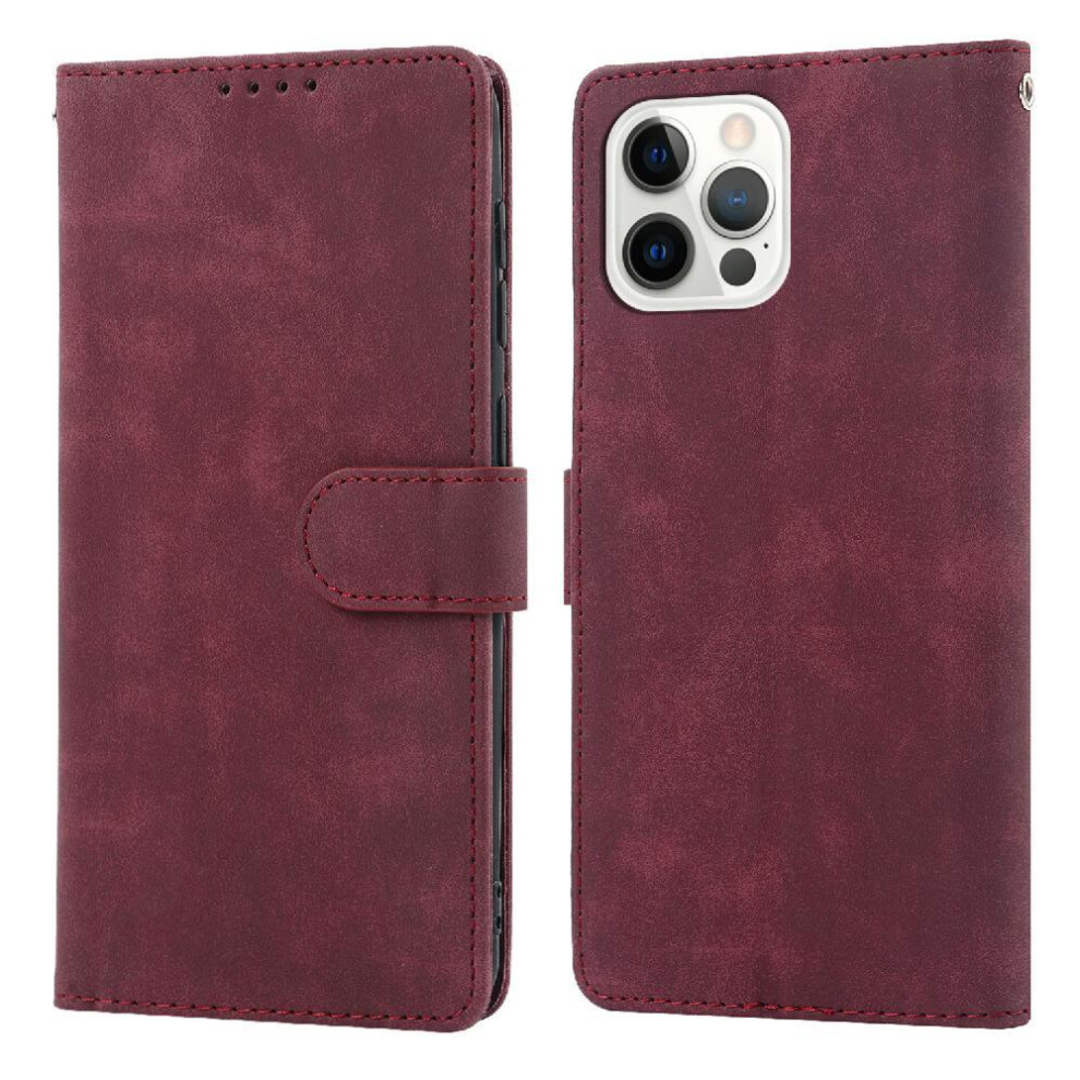 (Red) Flip Case For Iphone 12 Pro Max Premium Wallet Shockproof Flip Red 764549416813
