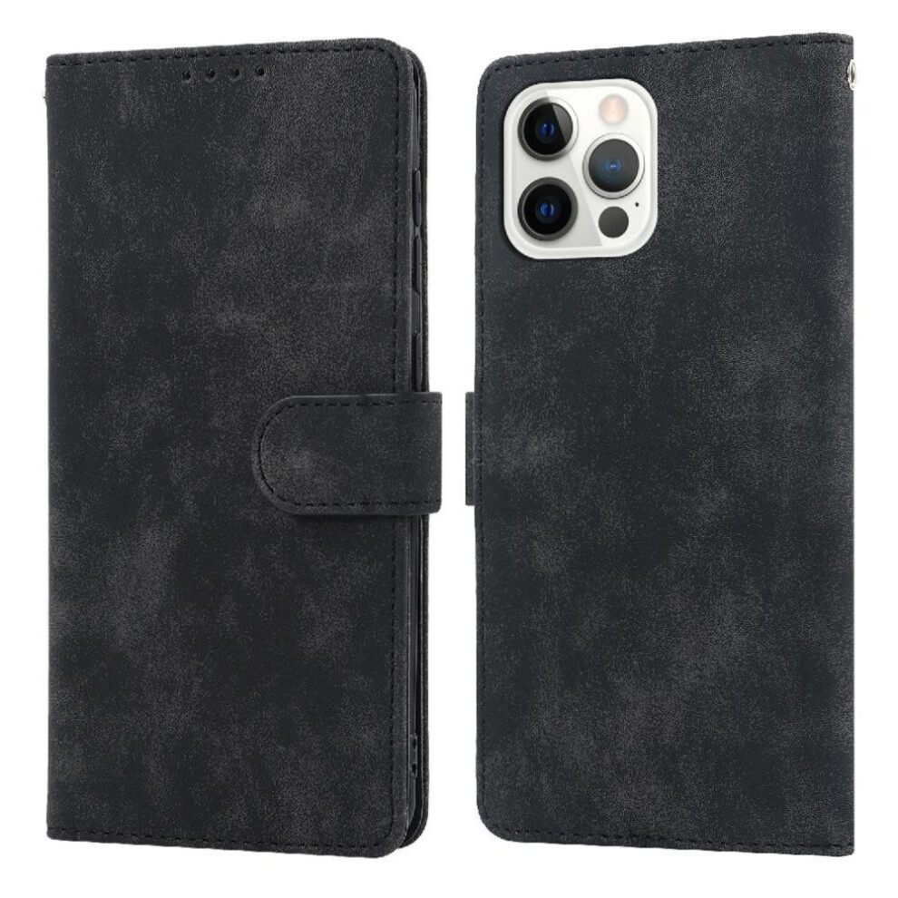 (Black) Flip Case For Iphone 12 Pro Premium Shockproof Flip Wallet Black 764549416851
