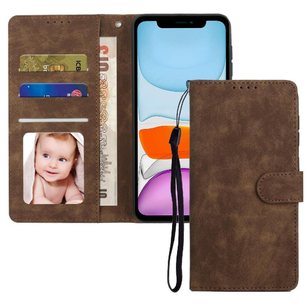 (Brown) Flip Case For Iphone 11 Pro Max Wallet Flip Shockproof Premium Brown 764549416967