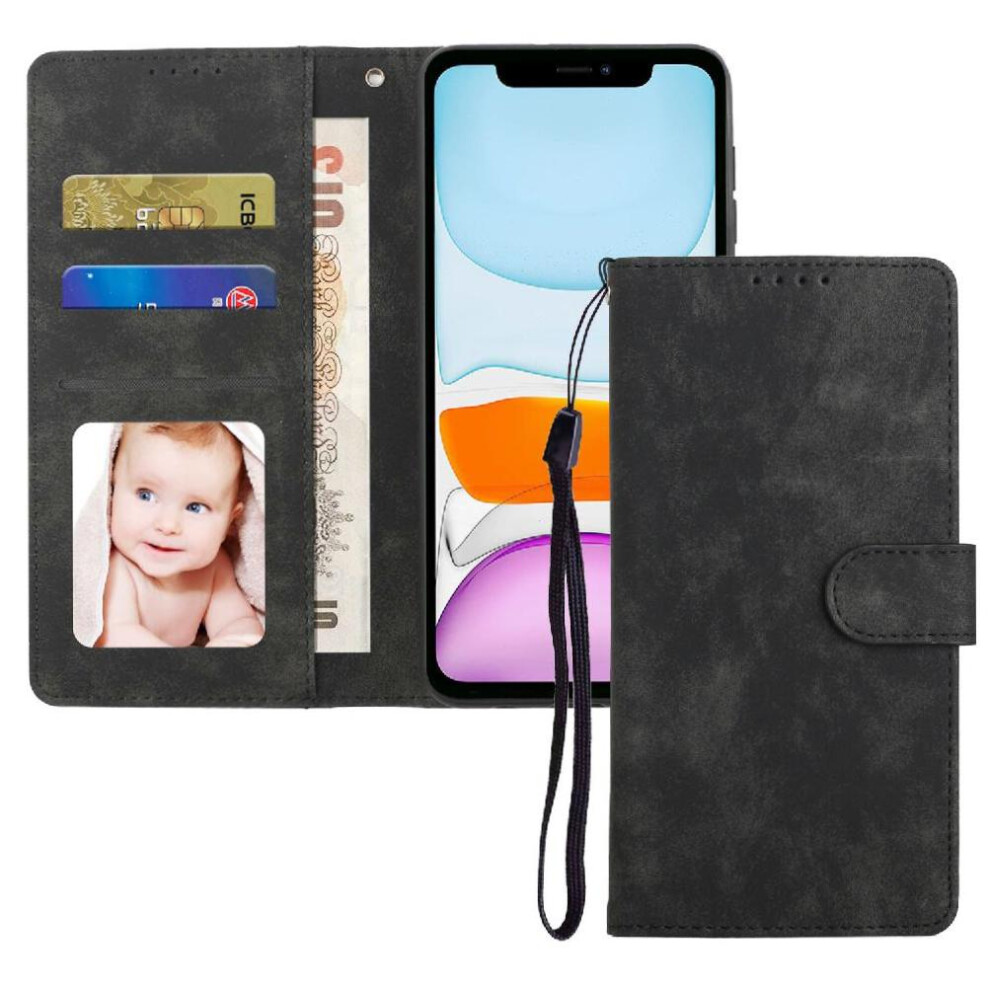 (Black) Flip Case For Iphone 11 Pro Shockproof Flip Premium Wallet Black 764549416974