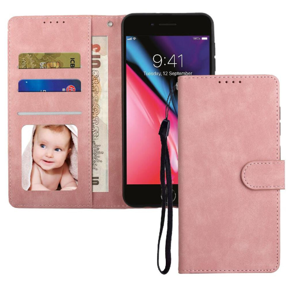 (Pink) Flip Case For Iphone Se 2020/2022 Shockproof Wallet Premium Flip Pink 764549417223