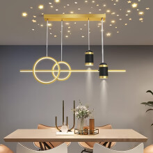 (Type C) 1pc Elegant Modern LED Spot Light Chandelier with Starry Sky Design - Dimmable, Metal Pendant Light