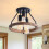(1pack) Rustic 3-Light Farmhouse Ceiling Light with Wood Grain Finish 1