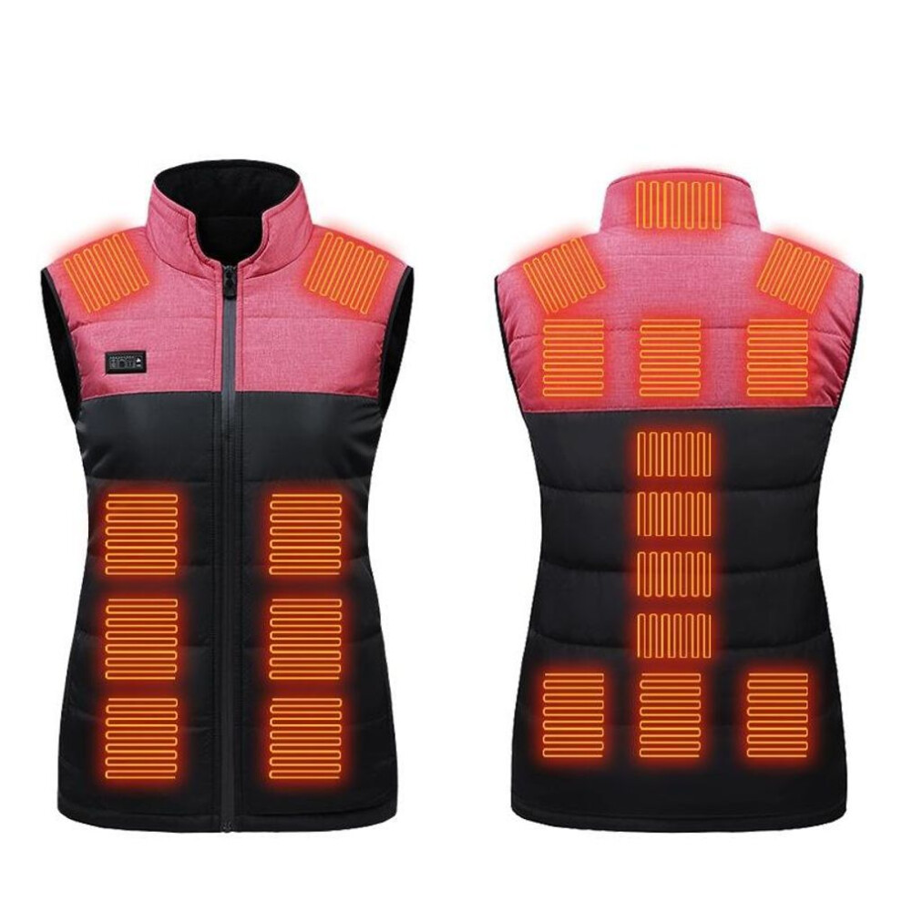 (3XL, pink) Men Women Vest Jacket Men Winter Electric Heated Vest Waistcoat For Sports Hiking Oversized 5xl