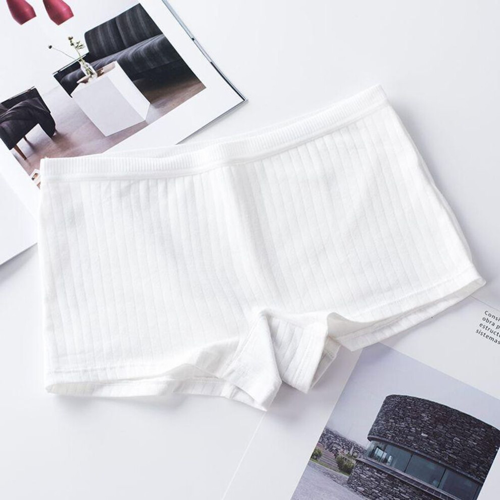 (white, M) Women Boxers Underwear Cotton Ladies Safety Pants Female Seamless Underpants Solid Cozy Boyshorts Sexy Lingerie