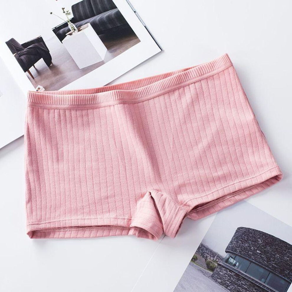 (pink, M) Women Boxers Underwear Cotton Ladies Safety Pants Female Seamless Underpants Solid Cozy Boyshorts Sexy Lingerie