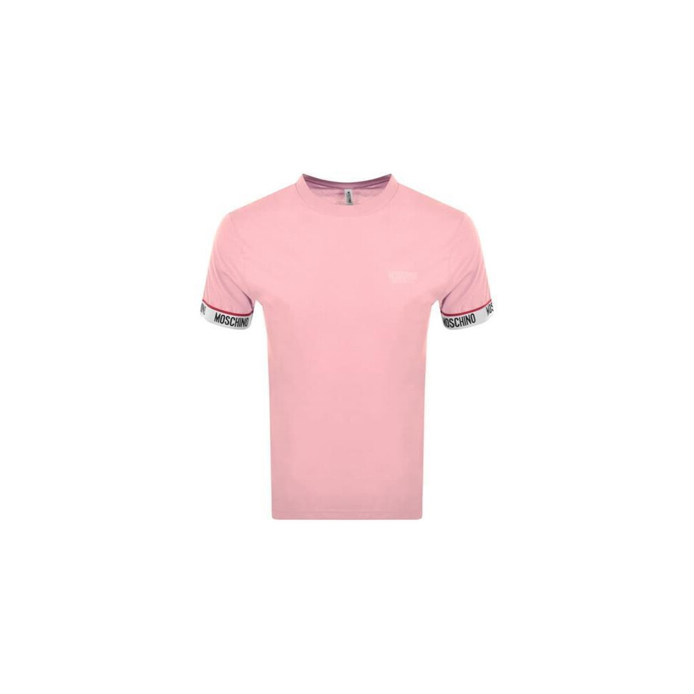 (227 Pink, XXL) Moschino Tape Pop Up Logo T-Shirt