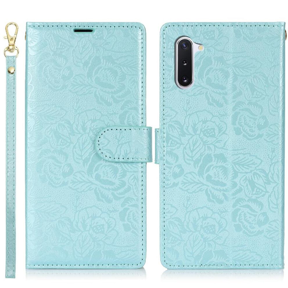 (Blue) Flip Case For Samsung Galaxy Note 10 Wallet Magnetic Closure Wrist Lanyard Soft Tpu Blue 764549422364