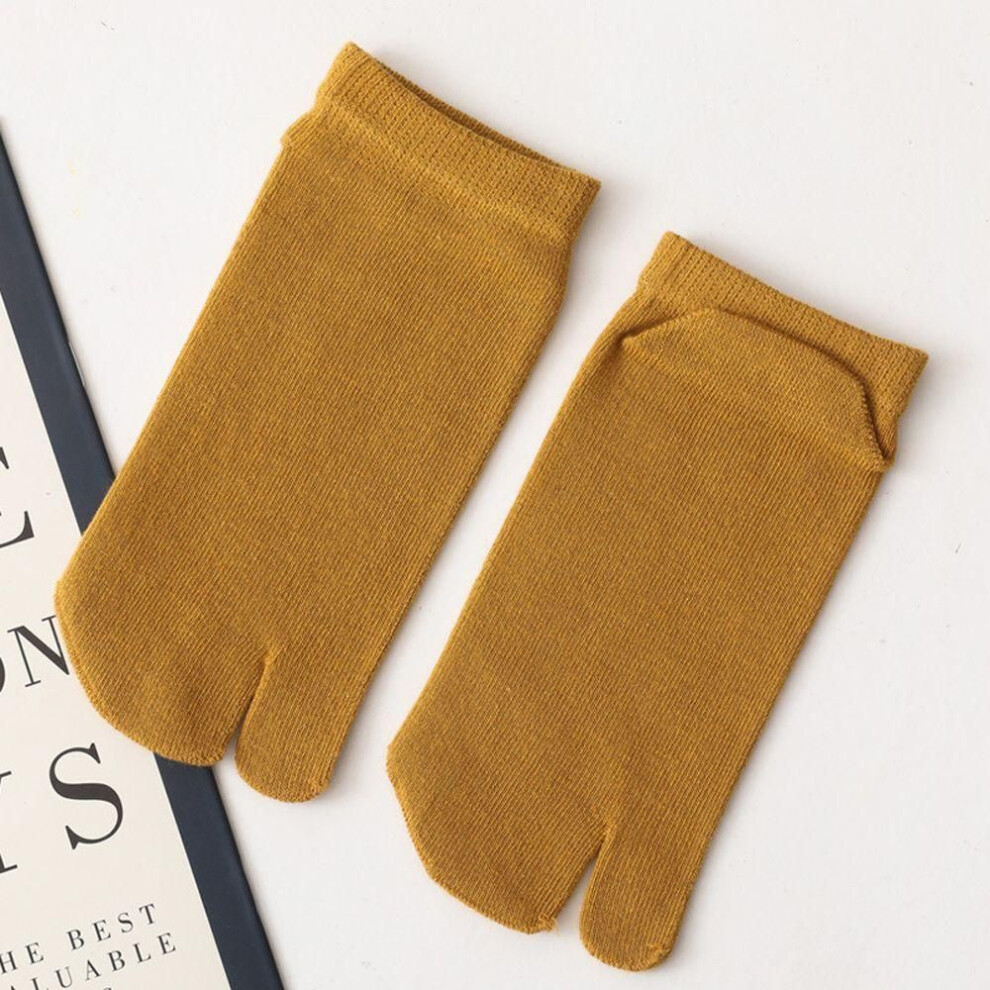 (ginger) Practical Women Cotton Men Unisex Japanese Hosiery Split Tabi Socks Flip Flop Two Toe Socks