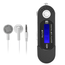 Reproductor de MP3 con auriculares de 8 GB, reproductor de m?sica port?til con pantalla LCD USB, radio FM para caminar y correr (negro)