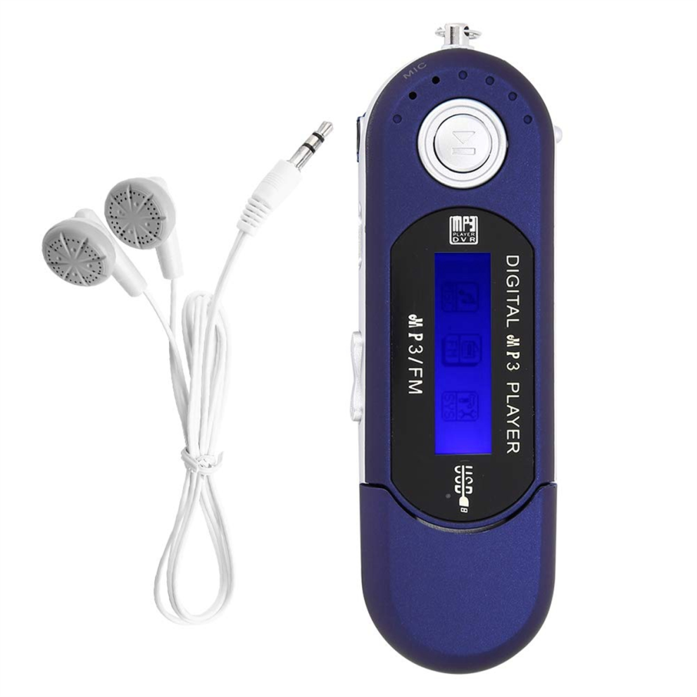Mp3-Player Mit Kopfh?Rer, 8 Gb, Tragbarer Musik-Usb-Lcd-Bildschirm, Fm-Radio Zum Gehen Und Laufen (Blau)-image