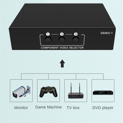 Channel 5 Ypbpr RGB Component Selector AV Switcher σε 1 έξοδο 2