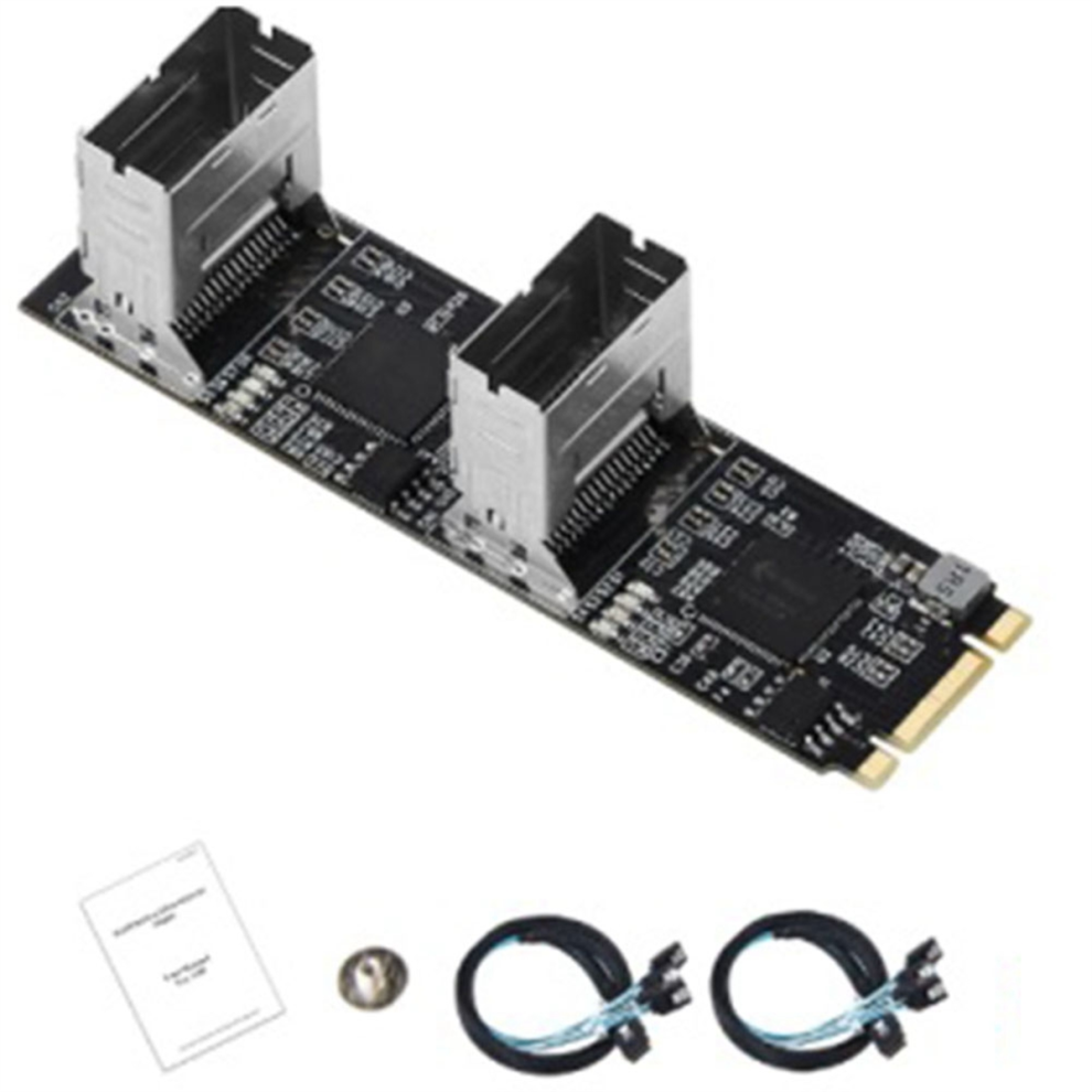 New M.2 to SATA Card PCI Express 3.0 M2 Multiplier Adapter 8 Port 3 6Gbps Controllers B+M Key-image-OPC-PFZTGCF-NEW