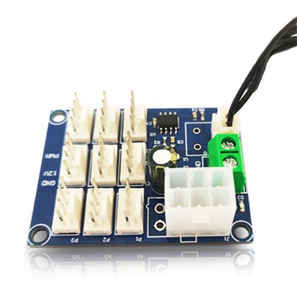 Pwm Speed Controller 12V Temperature Measurement Control Computer Case Fan Multi-Circuit 4851044697925