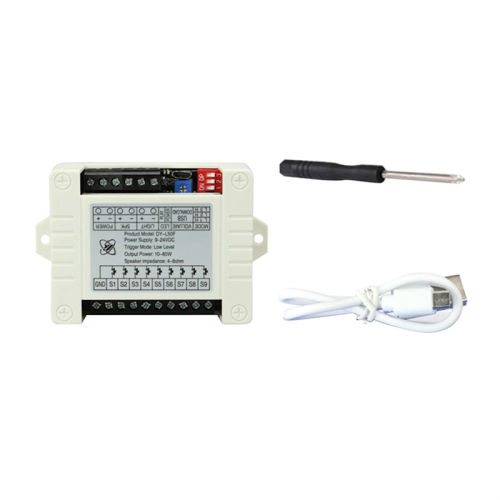 24V High Power Voice Broadcast Prompt Module and Low Level Trigger 1-To-1MP3 Multifunctional Playback Module, C 1