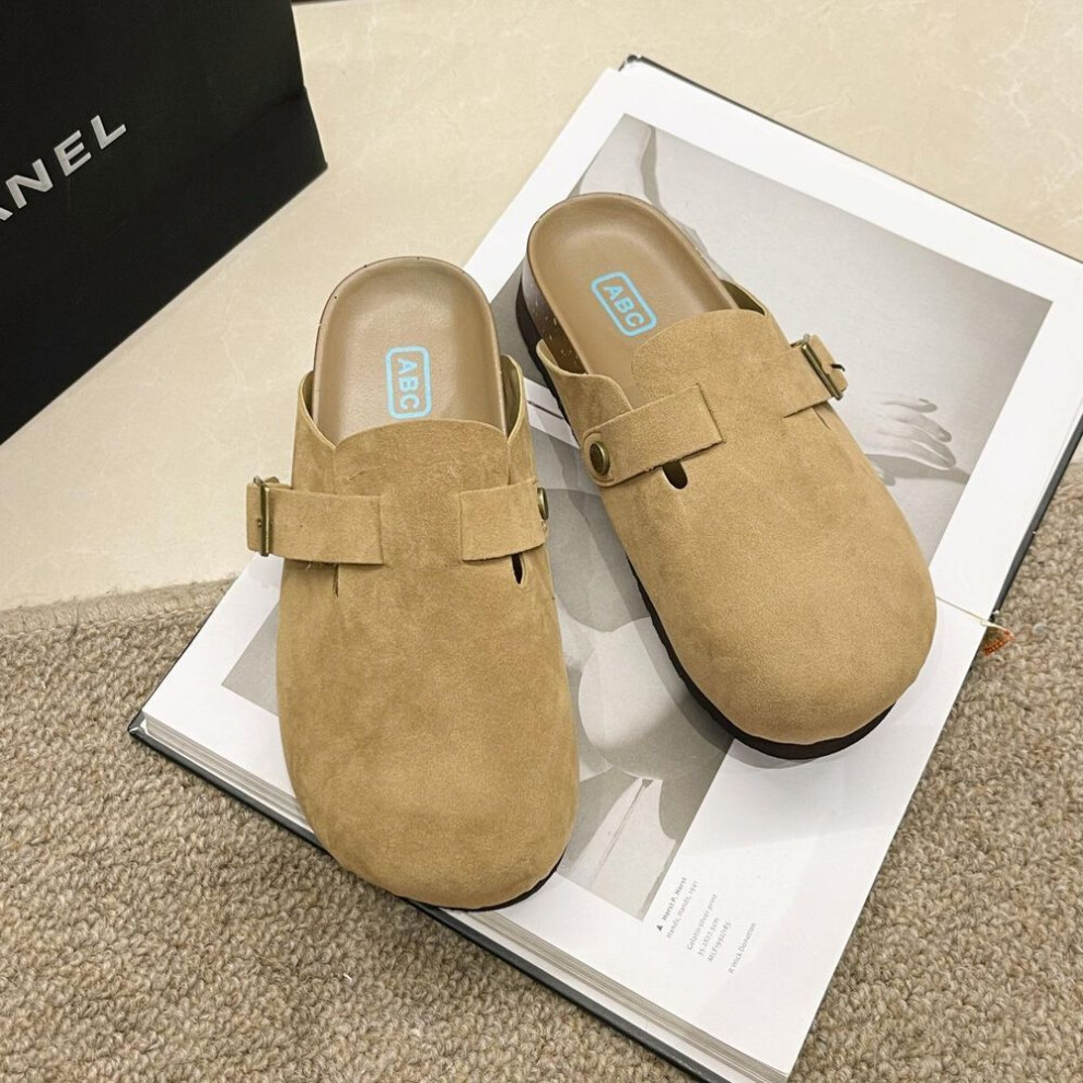 (maroon, 39) Women Suede Clogs Slippers Classic Men Mules Summer Cork Clogs Slippers Outdoor Antiskid Beach Slippers With Arch Support