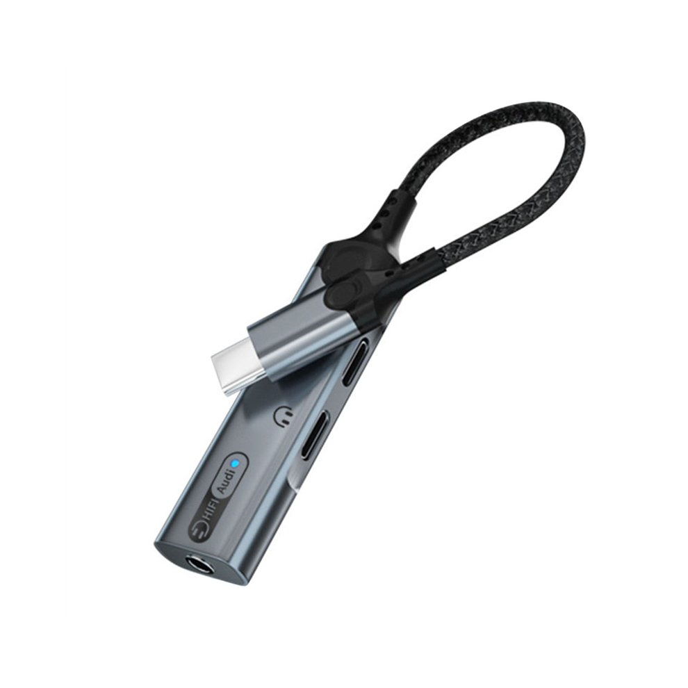 3 In 1 Headphone Jack Adapter Pd60w Fast Charging Splitter Type C To 3.5Mm Audio Dual Earphone Converter-B 4851044601090