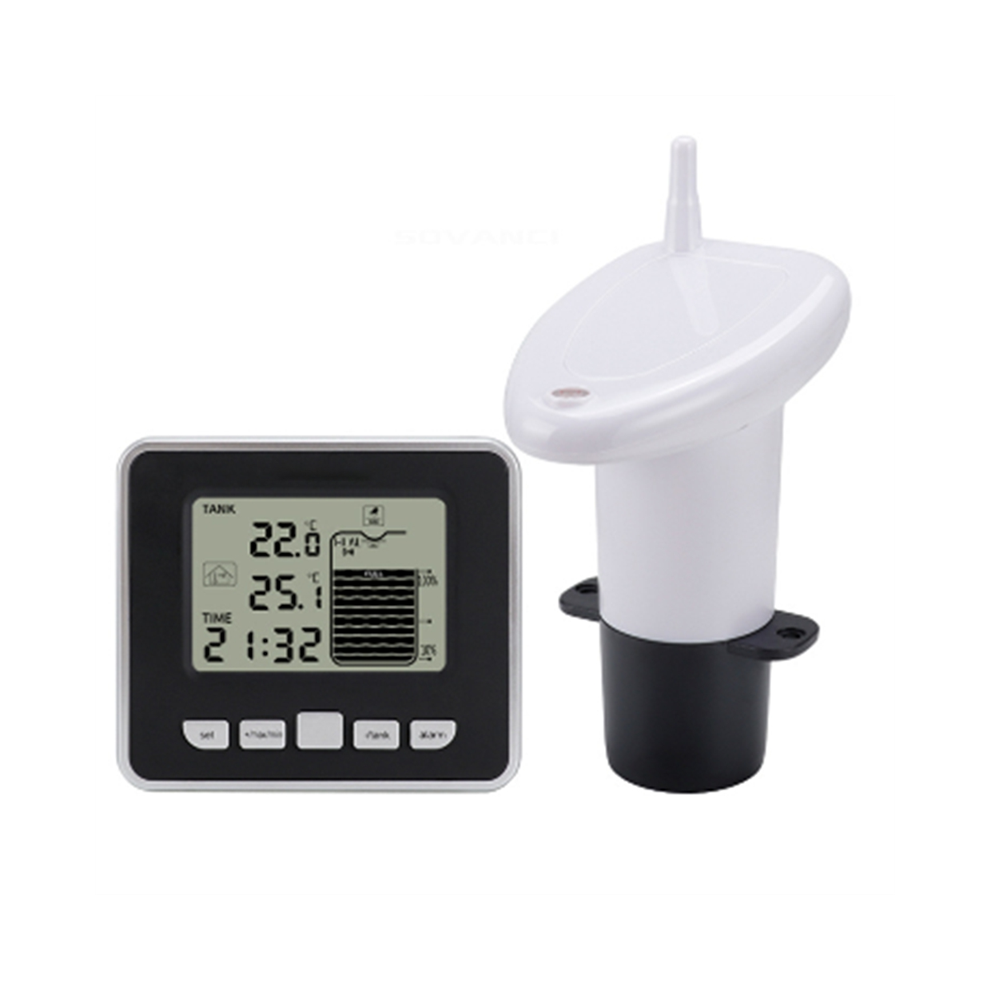 Wireless Ultrasonic Water Tank Liquid Level Meter with Temperature Sensor Time Display Low Battery Indicator-image-OPC-PFZTK8Y-NEW