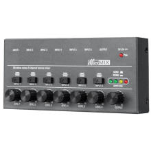 Mini Audio Mixer KTV Karaoke 6 Channel Professional Stereo Sound Ultra Low Noise