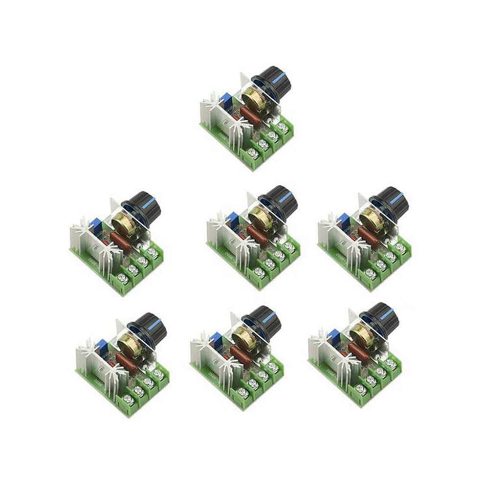 7Pcs 25A Ac 220V 2000W Scr High Power Electronic Voltage Regulator Module Adjustable Motor Speed Controller Regulation 4851044605319