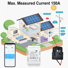 Tuya Solar PV Bidirectional WiFi Energy Meter with CT 150A Two Way Clamp Current Sensor Transformer App Monitor Power