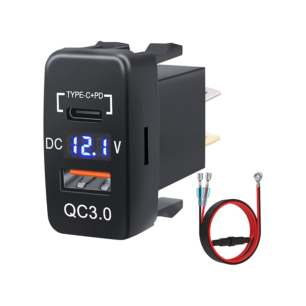 12V-24V Usb Outlet Dual Quick Charge 3.0 & Pd C Port Charger Socket Power Adapter For Car Boat Marine Truck-A 4851044607146