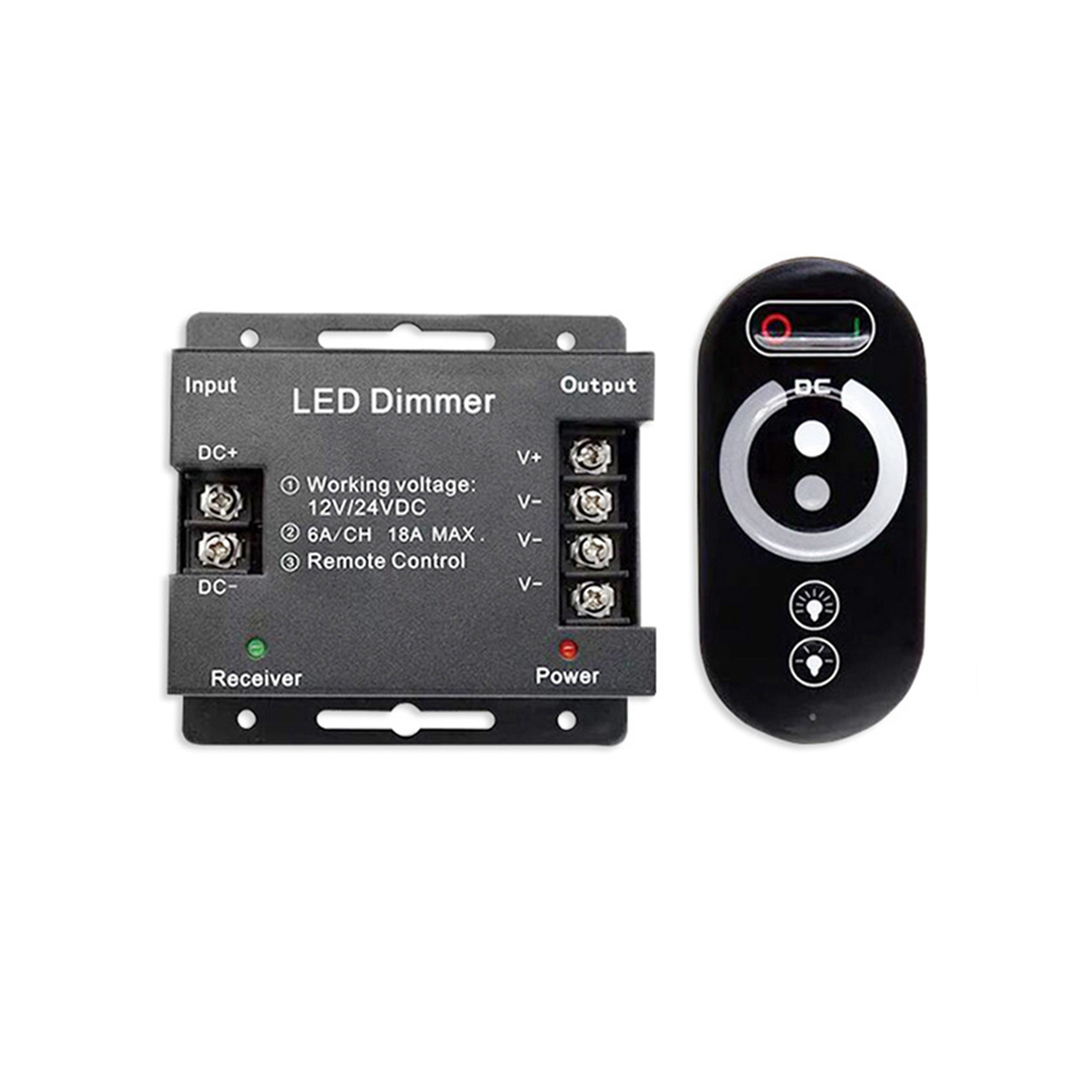 18A Led Monochrome Controller Dimmer 12V 24V With Rf Wireless Touch Remote Control For Single Color Bar Light 4851044607153
