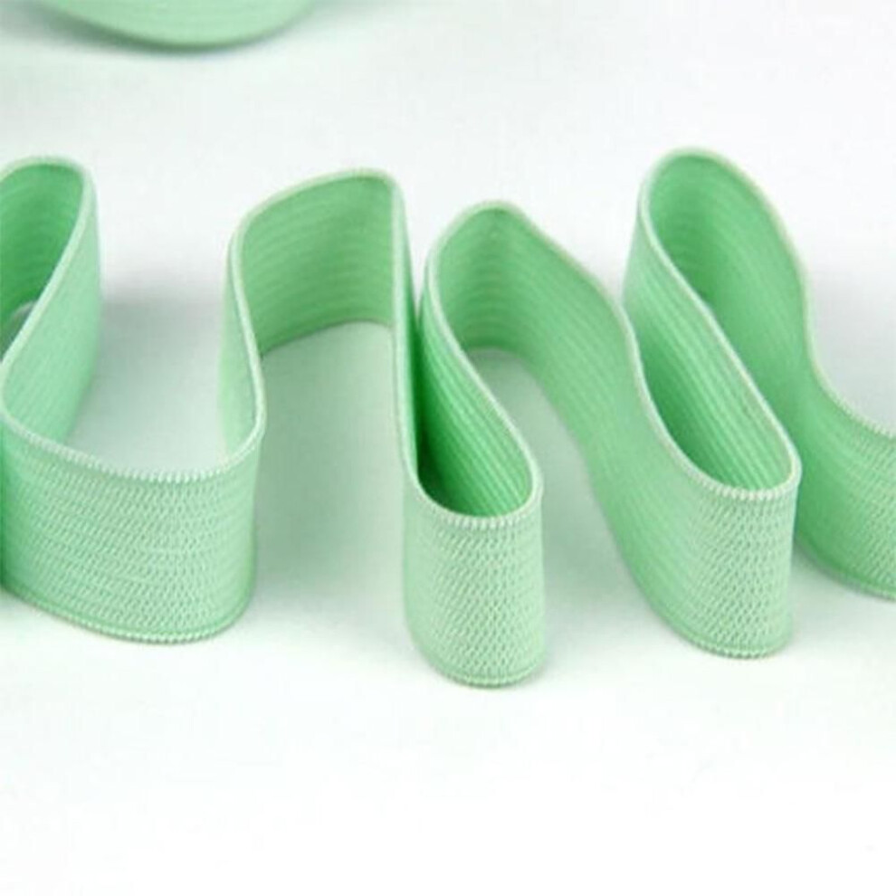 (mint green) 2m 1inch Elastic Bands With Knit Colorful Elasticity For Clothing Sewing Accessories Belt Table Skirts Wedding Baby Shower Diy Decoration Supplies