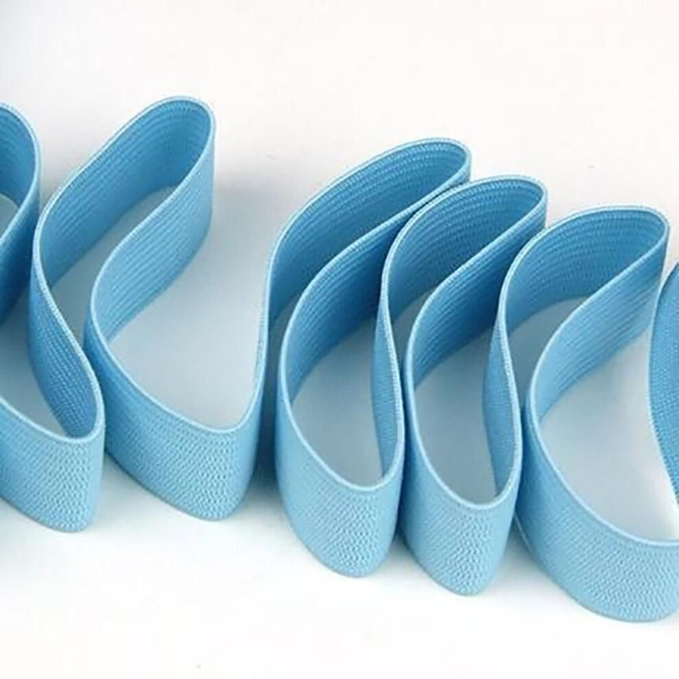 (blue) 2m 1inch Elastic Bands With Knit Colorful Elasticity For Clothing Sewing Accessories Belt Table Skirts Wedding Baby Shower Diy Decoration Supplies