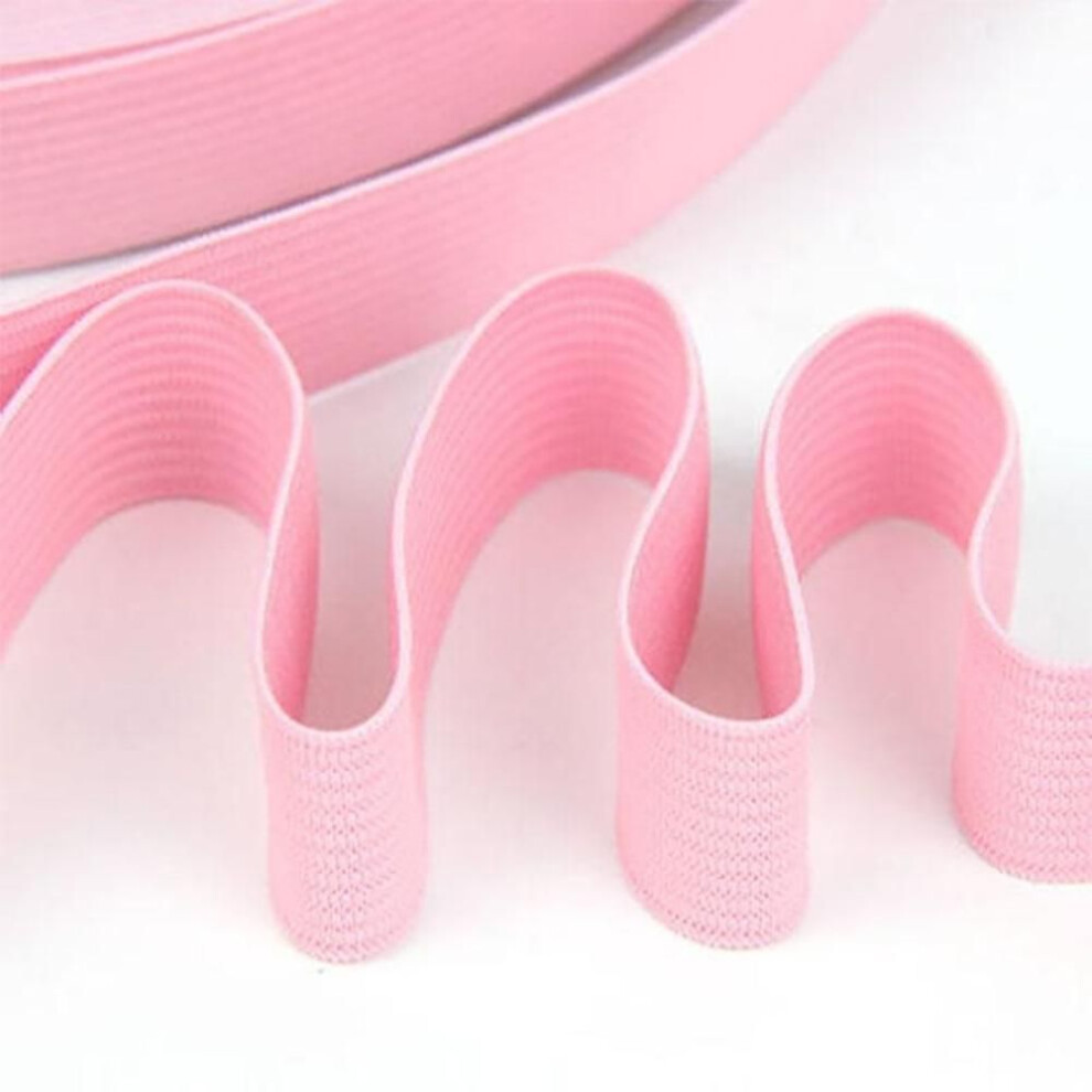 (pink) 2m 1inch Elastic Bands With Knit Colorful Elasticity For Clothing Sewing Accessories Belt Table Skirts Wedding Baby Shower Diy Decoration Supplies