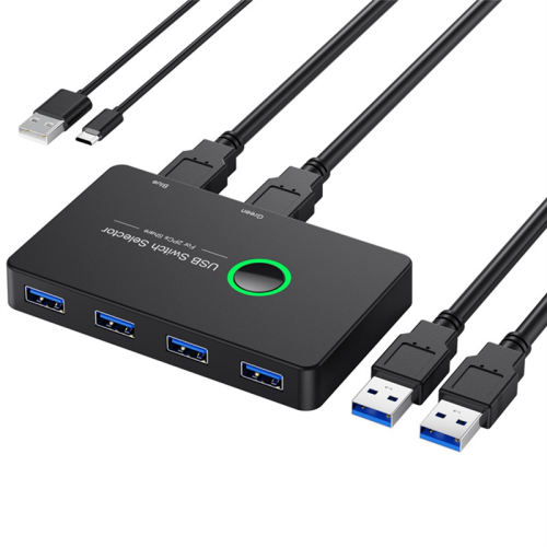 USB KVM Switch 3.0 Switcher for Keyboard Mouse Printer Mi Box 2Pc Port Sharing 4Pcs Device Hub 1