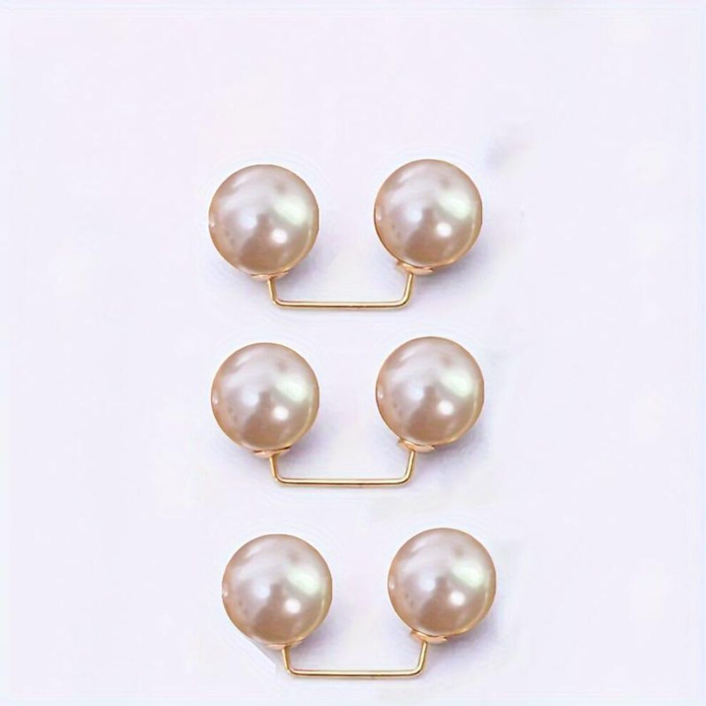 (champagne, 3pcs/1set) 3pcs/set Pearl Brooch Clothing, Non-slip Safety Pin, For Dress Waist Cinching, Collar Adjustment, Scarf Fixing, Imitation Pearl Buttons