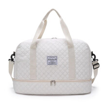(white) Deluxe Large Capacity Duffel Bag - Multi-functional Shoulder and Crossbody Tote Bag with Wet and Dry Pockets,Dual Side Pockets for Travelling
