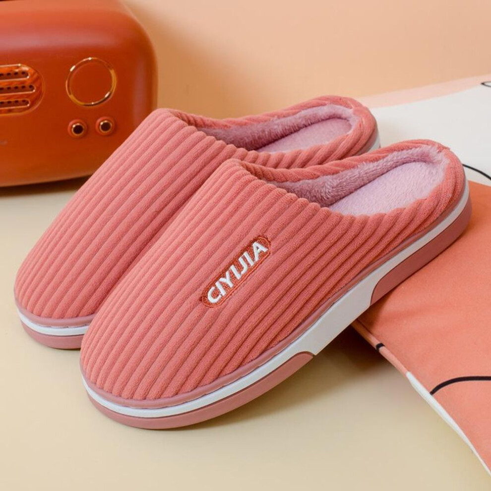 (orange, 40-41) Slippers Autumn And Winter Warm, Home Indoor Couple Warm Slippers, Thickened Non-slip, Plush Warm Slippers
