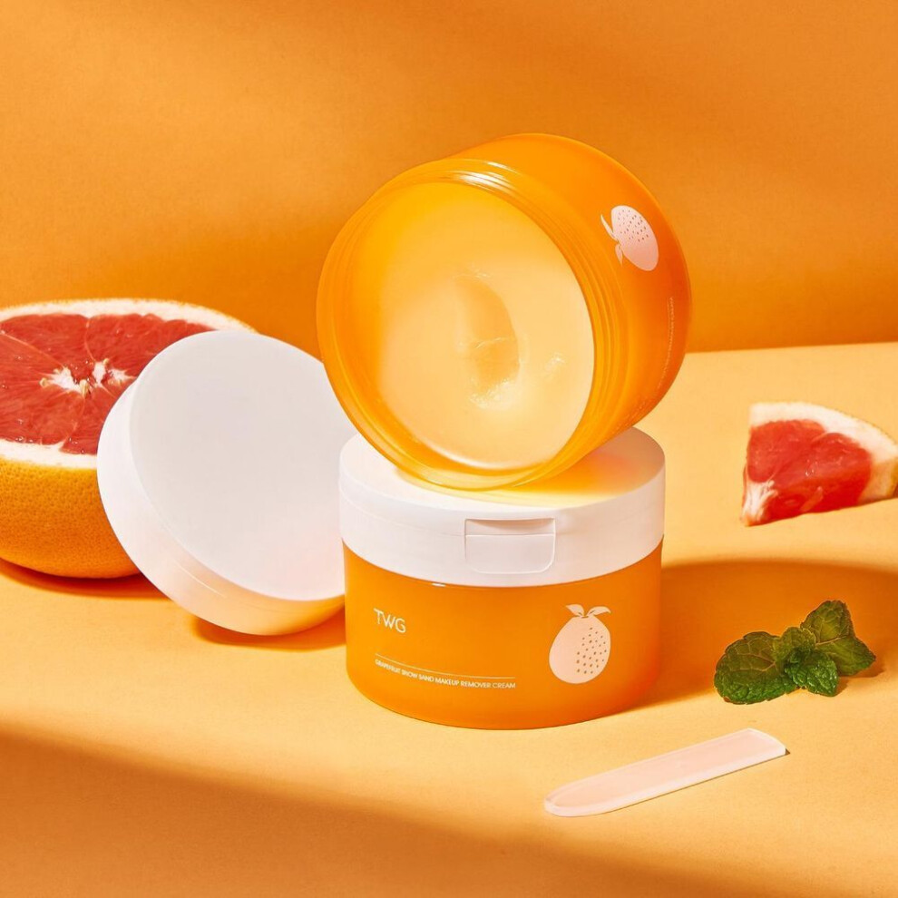 (grapefruit) 100g Fruit Peach Grapefruit Avocado Makeup Remover Cream Deep Cleansing Makeup Remover Cream Face Eye Lip 4-in-1 Makeup Remover Oil