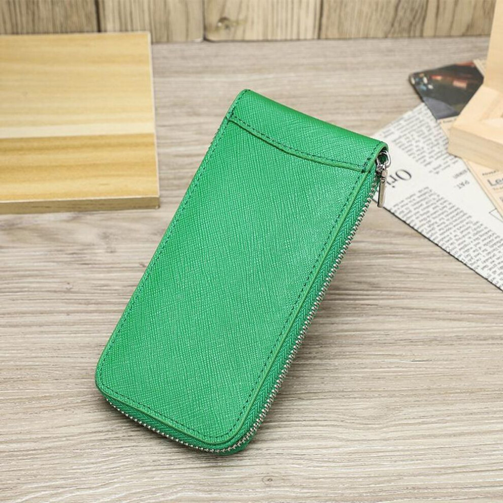 (forest green) Handmade Genuine Leather Watch Case For Women Single One Watch Storage Box Zipper Men Travel Watch Display Box Watch Pouch