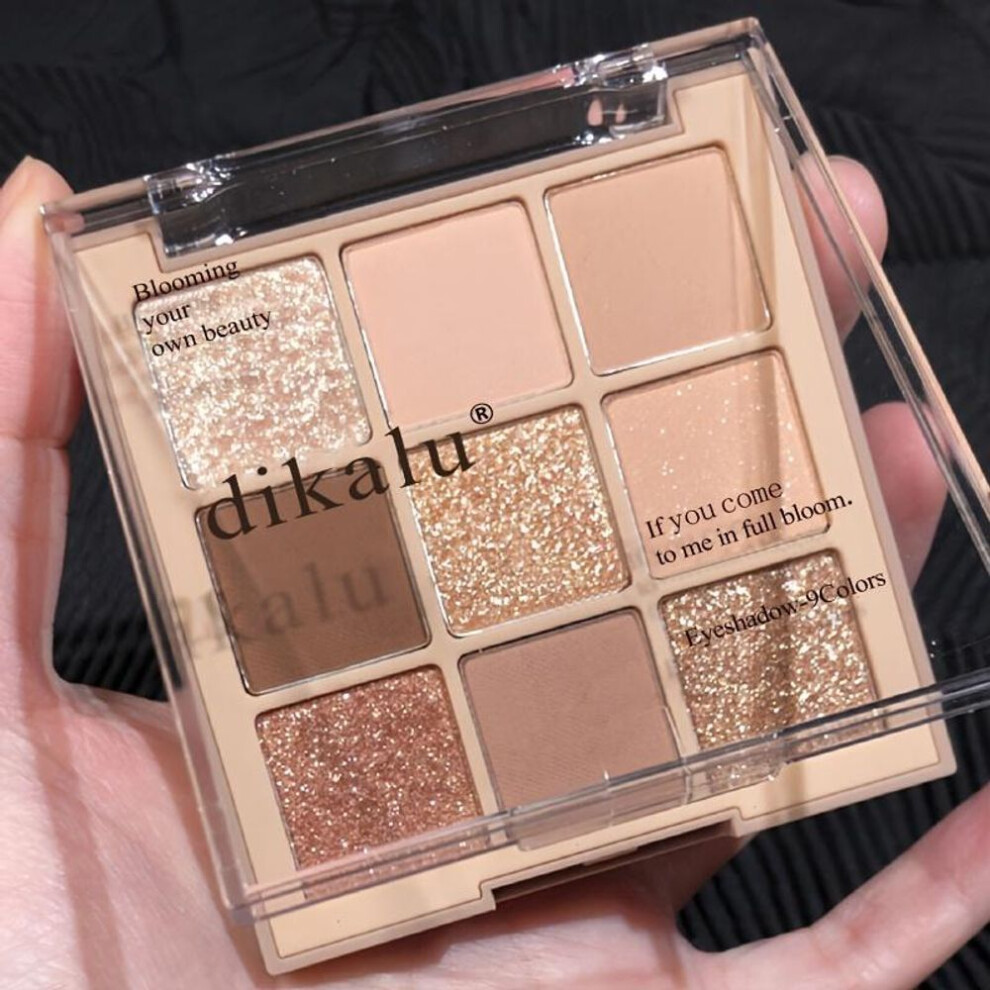 (as the picture) 9-color Eyeshadow Palette - Matte To Glitter Finishes, Brown & Nude Shades Eyeshadow, A Beauty Must-have For Smoky Eye Effects