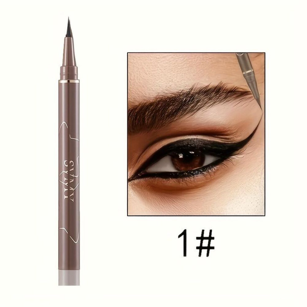 (1#) Ultra-fine Waterproof Liquid Eyeliner Pen - Long-lasting, Smudge-proof, Sweat-resistant, Quick-dry Formula