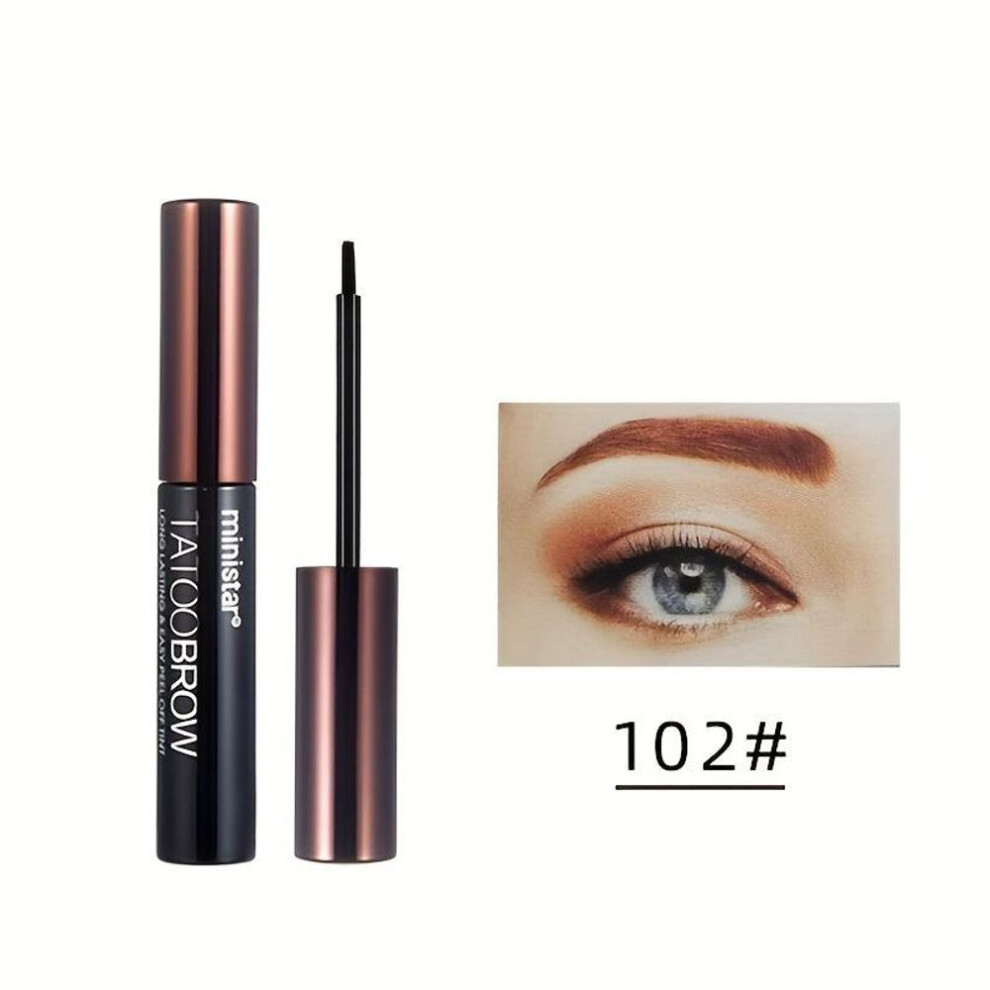 (102# Light Brown) Semi-permanent Waterproof Eyebrow Gel Long-lasting Sweatproof Easy Peel-off Brow Gel Flawless Black Brown Tattoo Eyebrow Tint Eyebrow Cream