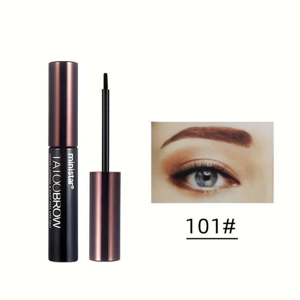 (101# Dark Brown) Semi-permanent Waterproof Eyebrow Gel Long-lasting Sweatproof Easy Peel-off Brow Gel Flawless Black Brown Tattoo Eyebrow Tint Eyebrow Cream