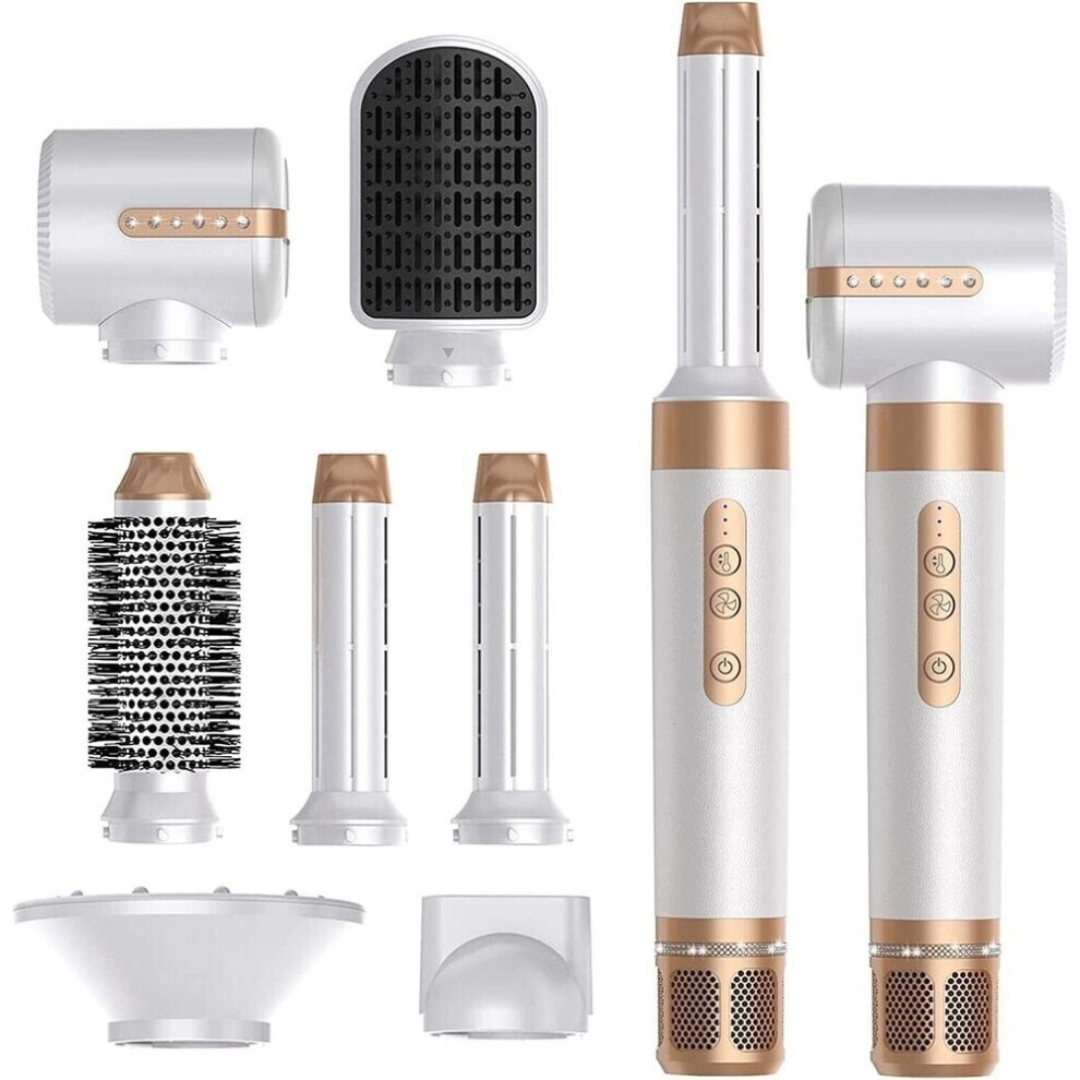 Sunshine Smile 7-In-1 Hair Dryer And Styling Tool: Hot Air Curlers, Curling Brush, Hair Iron