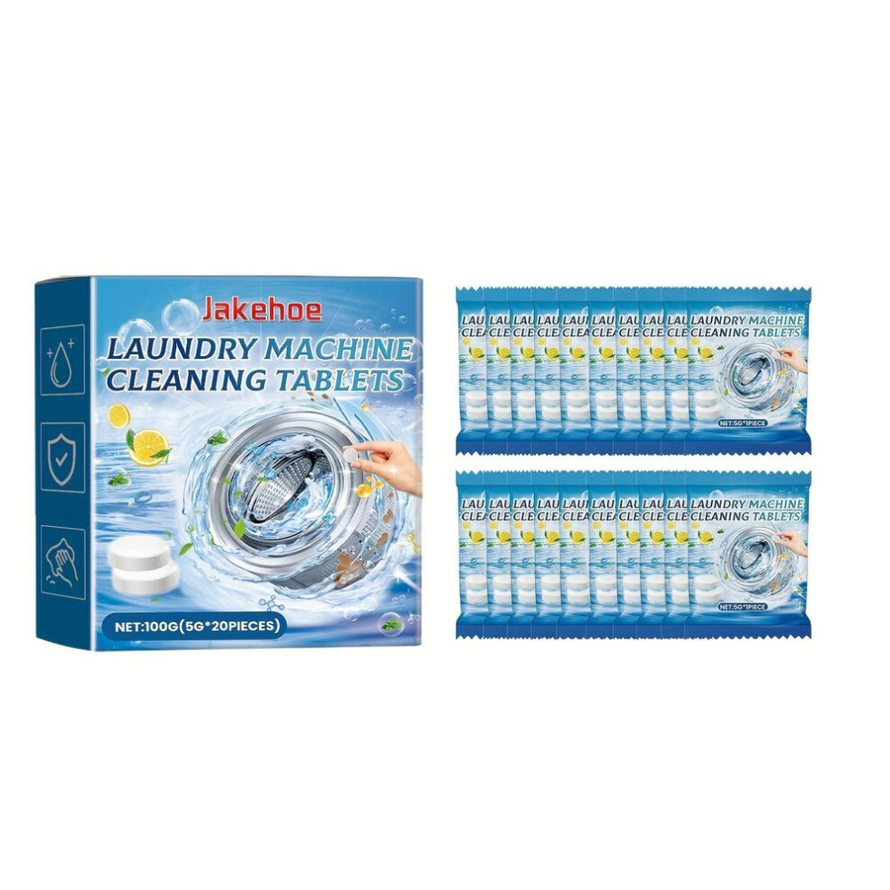 (20pieces/box) 20pcs Laundry Machine Cleaning Tablets Washing Machine Cleaner Powerful Multi-purpose Powder For Deep Clean And Odor Removal