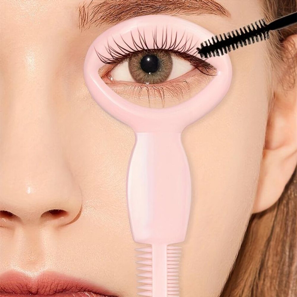 (pink) 1pc Eyeliner Stencils And Mascara Applicator Tool Includes Stencils Mascara Shield Guard Applicator Tool With Comb For Precise Eyelash Application