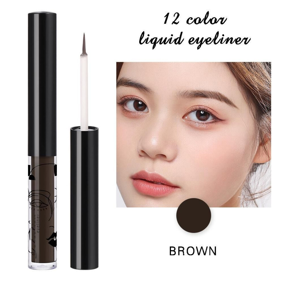 (12#) 12-color Colorful Eyeliner Liquid Eyeliner Pen Waterproof Durable Not Easy To Smudge Matte Glitter Eyeliner Eye Shadow Eye Makeup For Party