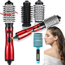 Hair Styler 3-in-1 Hot Air Brush, 360 Rotating Round Brush for Drying+Comb