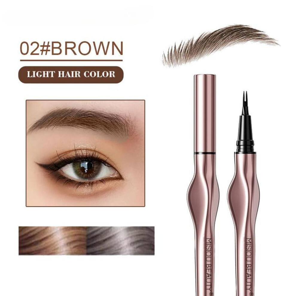 Handaiyan (02) Bifurcated Eyebrow Pencil 2 Point Wild Eyebrow Pencil Long Lasting Easy To Grip Eyebrow Tattoo Waterproof Extremely Fine Eyebrow Pencil Black