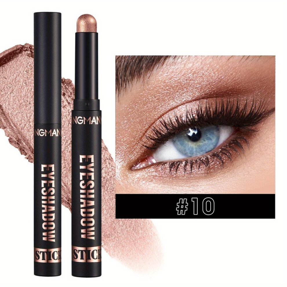 (10) Multi-color Shimmer Matte Cream Eyeshadow Stick Long-lasting Natural Contour Eye Makeup Pens For Party Easy-to-apply Water-resistant Eyeshadow