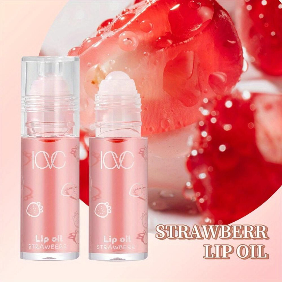 (Strawberry) Magic Color-changing Lip Oil Lip Balm Hydrating, Temperature-responsive Lip Gloss For Soft Smooth And Vibrant Lips - Long-lasting, Non-st