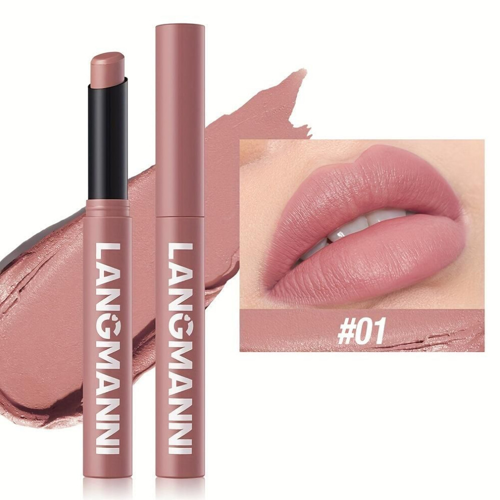 (01) Matte Lipstick Crayon Highly Pigmented Long-lasting Moisturizing Lipstick Natural Hydrating Finish Available In Berry Coral Pink And Red Shades